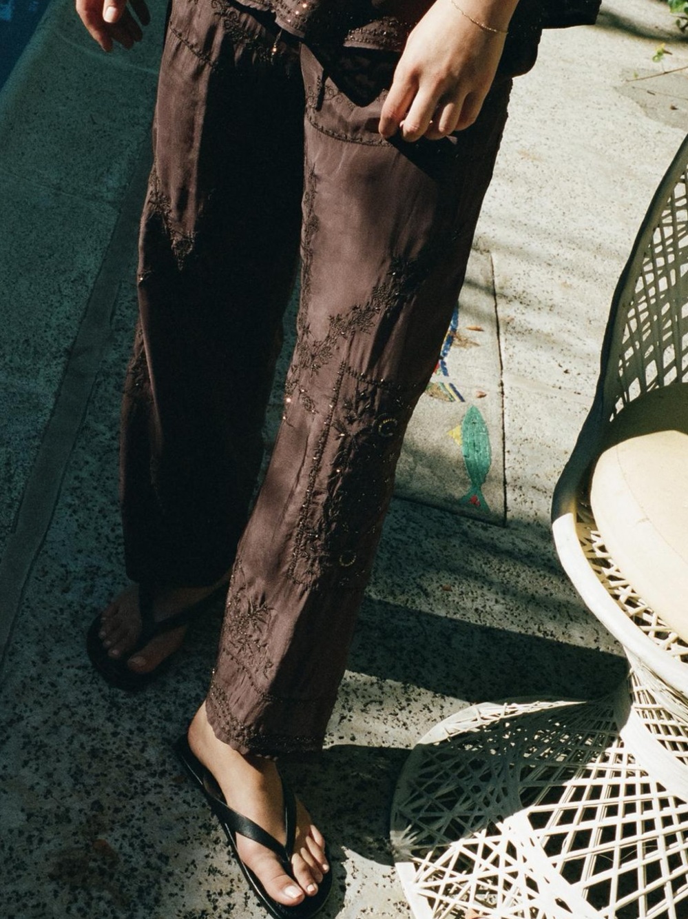 EMBROIDERED BEADED PANTS 1377/107/700